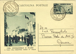 1952-cartolina Postale L.20 XXX Fiera Di Milano "il Viale Dell'industria Verso P - Stamped Stationery