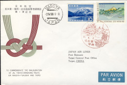 1966-Giappone Japan I^volo JAL Tokyo Taipei - Lettres & Documents