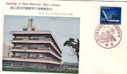 1961-Giappone Japan S.1v."Apertura Della Nuova Libreria Nazionale Diet" Su Fdc - FDC