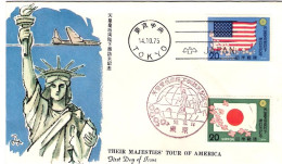 1975-Giappone Japan S.2v."visita Negli U.S.A. Dell'imperatore Hirohito E Sua Mog - FDC