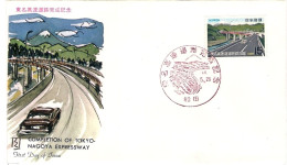 1969-Giappone Japan S.1v."Completamento Dell'autostrada Tokyo Nagoya"su Fdc - FDC