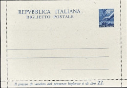 1946-cat.Filagrano Euro 120, Biglietto Postale L.20 Olivo Qualita' Extra - Postwaardestukken