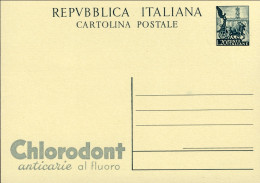 1951-cat.Filagrano Euro 150, Cartolina Postale Pubblicitaria "Chlorodont" L.20 Q - Stamped Stationery