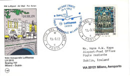 Vaticano-1992  Cartolina I^volo Lufthansa LH 3519 Milano Dublino Del 18 Maggio - Posta Aerea