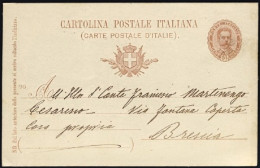 1898-cartolina Postale 10c.Umberto I^ Effigie In Ovale Con Millesimo 98 Scritta - Stamped Stationery