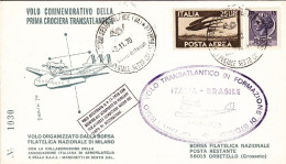 1970-volo Commemorativo Della Prima Crociera Transatlantica Bollo Ovale Italia B - Airmail