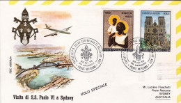 Vaticano-1970 Sydney Australia Viaggio Papale Sua Santita' Paolo VI Viaggio In E - Luftpost