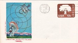 1977-U.S.A. Busta + Cartoncino Commemorativo Per Il Lancio Del Satellite Italian - 3c. 1961-... Briefe U. Dokumente