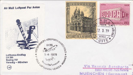 1979-San Marino Ufficiale Lufthansa I^volo Boeing 737 LH295 Venezia Monaco Del 1 - Airmail