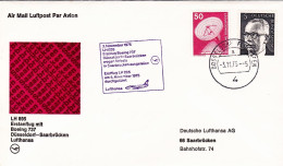 1975-Germania Ufficiale Lufthansa I^volo Con Boeing 737 Dusseldorf Saarbruchen D - Covers & Documents