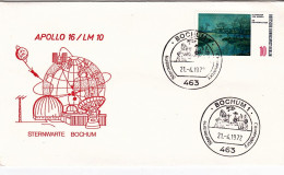 1972-Germania Berlino Busta Illustrata Apollo 16/LM 10 Cachet Bochum 1 Sternwart - Lettres & Documents