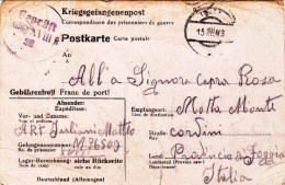 1943-Germania Cartolina Postale Di Prigioniero Di Guerra Italiano - Marcofilie