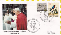 Vaticano-1996 Viaggio Di Sua Santita' Giovanni Paolo II^ In Francia Dispaccio Sp - Luchtpost