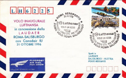 1996-I^volo Lufthansa Con Canadair Roma Salisburgo Del 31 Ottobre - 1991-00: Storia Postale