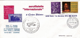 1970-Vaticano I Trasporto Postale Con Aereo A Motore Rieti Ciampino, Cachet Mani - Luchtpost