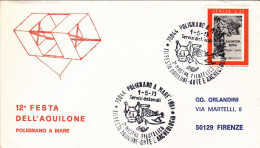 1973-lettera Illustrata 12^ Festa Dell'aquilone Cachet Polignano A Mare (BA) - 1971-80: Marcophilie