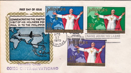 1970-Filippine Fdc Visita Di Sua Santita' Papa Paolo VI Nelle Filippine - Philippinen