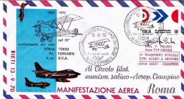 1970-manifestazione Aerea Rieti Per Il 50^ Anniversario Roma Tokio E Primo Trasp - Luchtpost