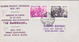 1970-busta Commemorativa Della Guerra Franco Prussiana, Assedio Di Parigi Parten - 1961-70: Marcophilia