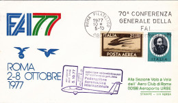 1977-FAI 77 Con Bollo Esibizione Volovelistica Per La 70^ Conferenza Generale De - 1971-80: Marcophilia