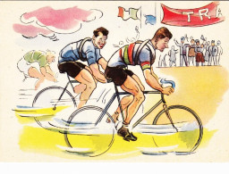 1950-cartolina Pubblicitaria Nuova Della Pirelli (la Storia Della Bicicletta) "i - Publicité