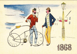 1950-cartolina Pubblicitaria Nuova Della Pirelli (la Storia Della Bicicletta) "i - Werbepostkarten