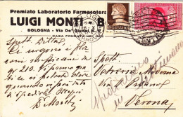 1932-cartolina Premiato Laboratorio Farmaco Terapeutico Luigi Monti In Bologna C - Marcophilie