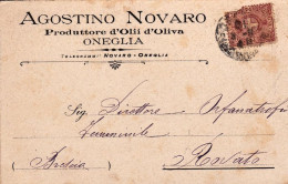 1899-cartolina Doppia Della Ditta Agostino Novaro Produttori Oli D'oliva Di Oneg - Marcophilia