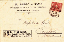 1899-cartolina Doppia Della Ditta Sasso Produttori Oli D'oliva Di Oneglia Genova - Marcophilie