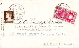 1934-cartolina Ditta Giuseppe Gristini In Milano Affrancata 10c. Imperiale + 20c - Marcofilie