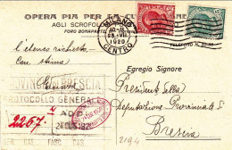 1919-cartolina Opera Pia Per La Cura Balneare Agli Scrofolosi Poveri Di Milano A - Marcofilie