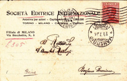 1924-cartolina Ditta Societa' Editrice Internazionale Di Milano Viaggiata,al Ver - Marcophilia