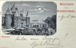 1900-Olanda "Souvenir Van Amsterdam Nieuwmarkt" - Autres & Non Classés
