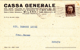 1930-Cassa Generale Di Milano Affrancata 30c.Imperiale - Marcophilie
