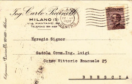 1926-intestazione Ing.Carlo Piccinelli Di Milano - Marcophilie