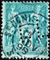 -Sage N°75  Type Ll Ob: ST DENIS-S-SEINE 1898 ( 60 ) Perforé L L. - 1876-1898 Sage (Tipo II)