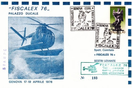 1976-busta Ufficiale Del Convegno Esposizione Fiscalex Di Genova Con Bollo Colle - Airmail