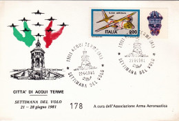 1981-cartolina Ufficiale Associazione Arma Aeronautica Citta' Di Acqui Terme Cac - Airmail