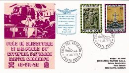 Vaticano-1976  Cartolina Ufficiale Volo In Elicottero Di S.S. Paolo VI Citta' De - Luchtpost