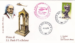 1976-lettera Con Cartoncino Accompagnatoria Per La Visita Di S.S.Paolo VI A Bols - Airmail