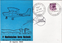 1969-aeroporto Foligno Spoleto Per La IV Manifestazione Aerea Nazionale Del 31 A - 1961-70: Marcophilie