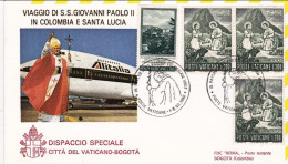 1986-Vaticano Viaggio Di S.S. Giovanni Paolo II^ In Colombia E Santa Lucia Dispa - Luchtpost