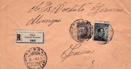 1913-lettera Raccomandata Quasi Intera Affrancata 15c. + 40c. Michetti - Marcophilie