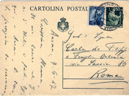 1947-cartolina Postale Verde 60c.Agricoltore Con Affrancatura Aggiunta L.5 Democ - 1946-60: Marcophilie