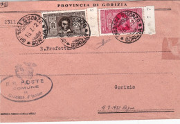1932-lettera Comune Di Gradisca D'Isonzo Affr. 20c. + 30c. Dante Alighieri. I Du - Marcophilia
