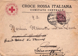 1925-lettera Della Croce Rossa Italiana Comitato Centrale Affrancata 10c. Leoni  - Marcophilia