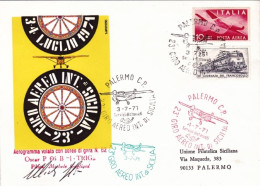 1971-per Il XXIII^giro Aereo Internazionale Di Sicilia Firma Del Pilota - Luftpost