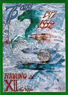 1992-cartolina Illustrata "raduno Del 12^ Gruppo" Bollo Viola Posta Trasportata  - 1991-00: Marcophilie