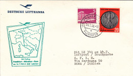1958-Germania I^volo Lufthansa Francoforte Roma Del 14 Luglio - Briefe U. Dokumente