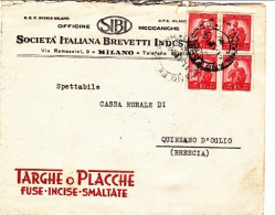 1951-lettera Con Intestazione Commerciale Delle Officine Meccaniche SIBI Di Mila - 1946-60: Marcophilie